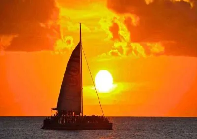 a catamaran sails during a Key West Sunset Cruise