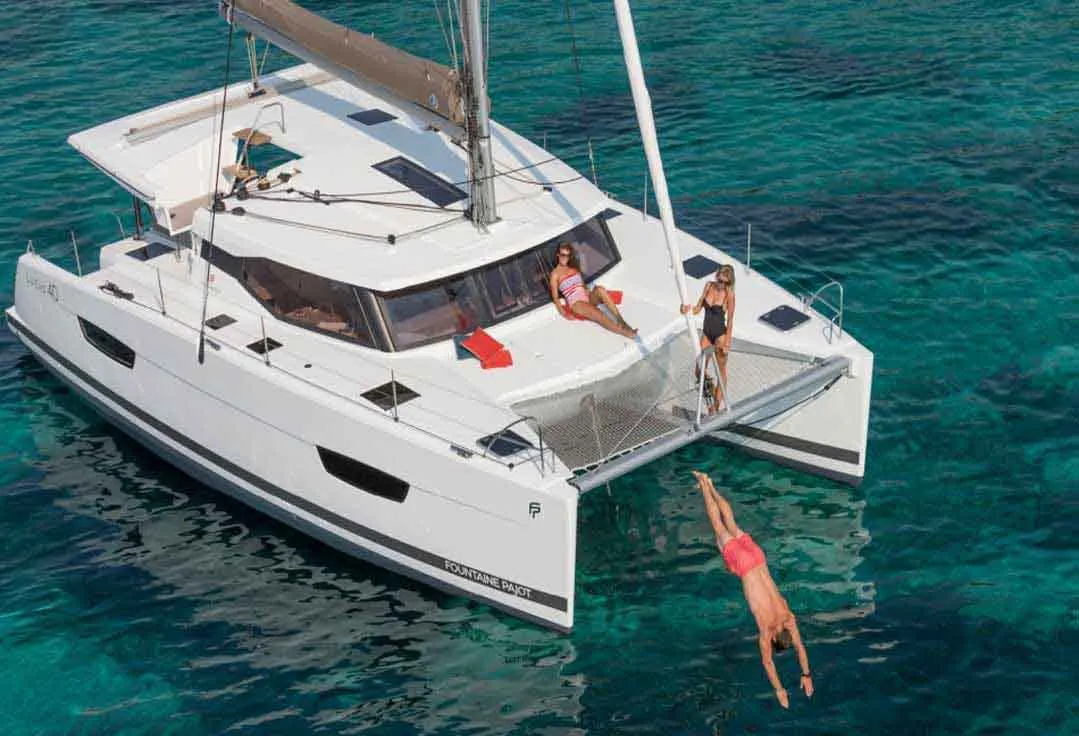 Jumping off one of our catamarans during a Dry Tortugas Private Charter