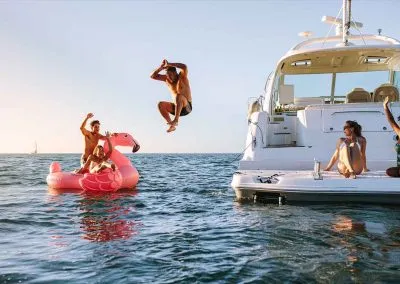 Friends have fun with watersports with Key West Yacht rentals