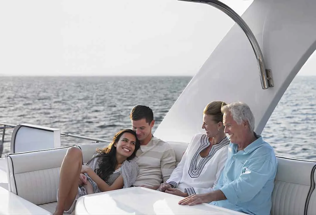 a family relax's with Key West Yachts