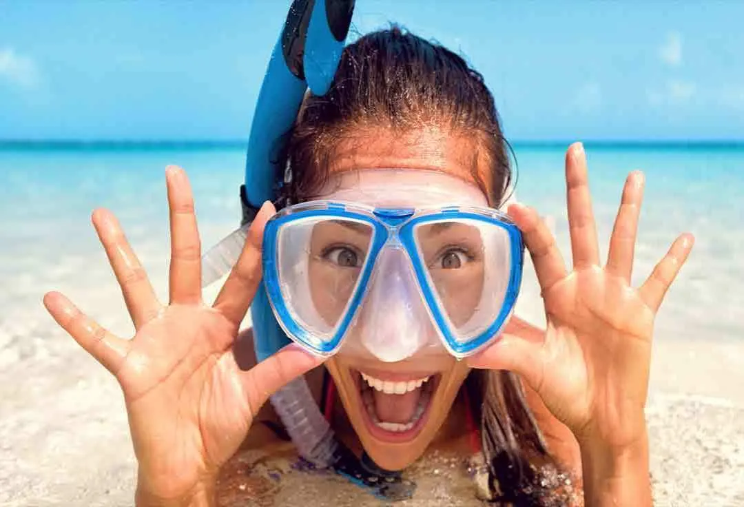 Girl snorkels in the Dry Tortugas